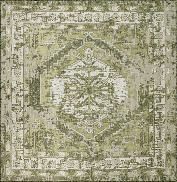 13' x 13' Easy-Clean Traditional Indoor / Outdoor Square Rug