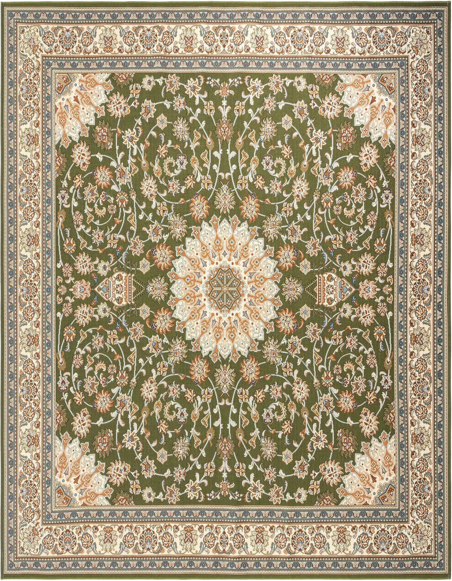 10' x 10' Easy-Clean Traditional Indoor / Outdoor Square Rug