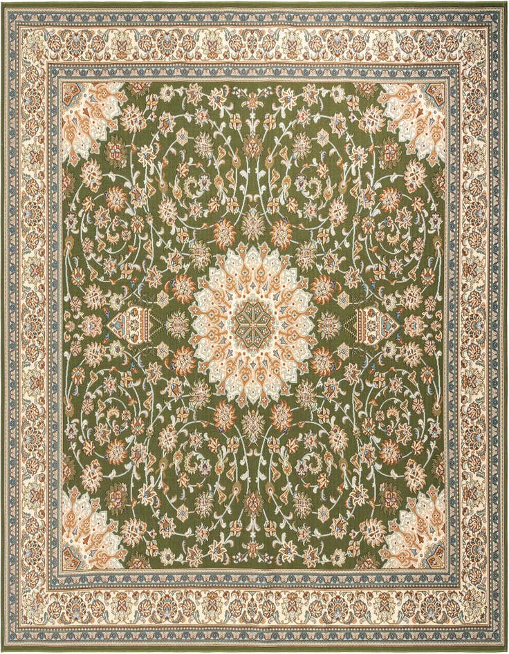 Detail image of 10' x 10' Easy-Clean Traditional Indoor / Outdoor Square Rug