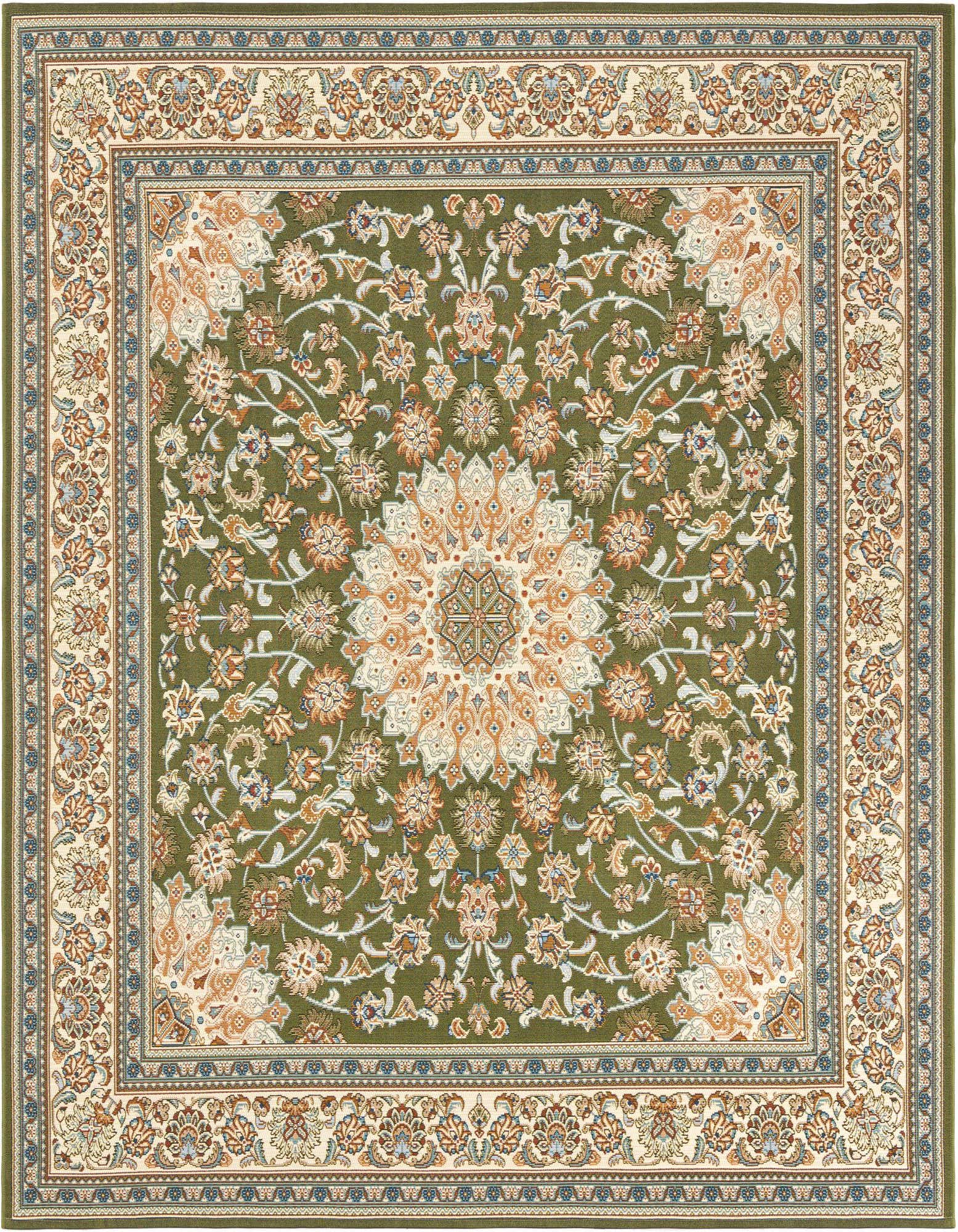 7' 10 x 7' 10 Easy-Clean Traditional Indoor / Outdoor Square Rug