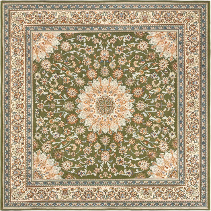 Detail image of 7' 10 x 7' 10 Easy-Clean Traditional Indoor / Outdoor Square Rug