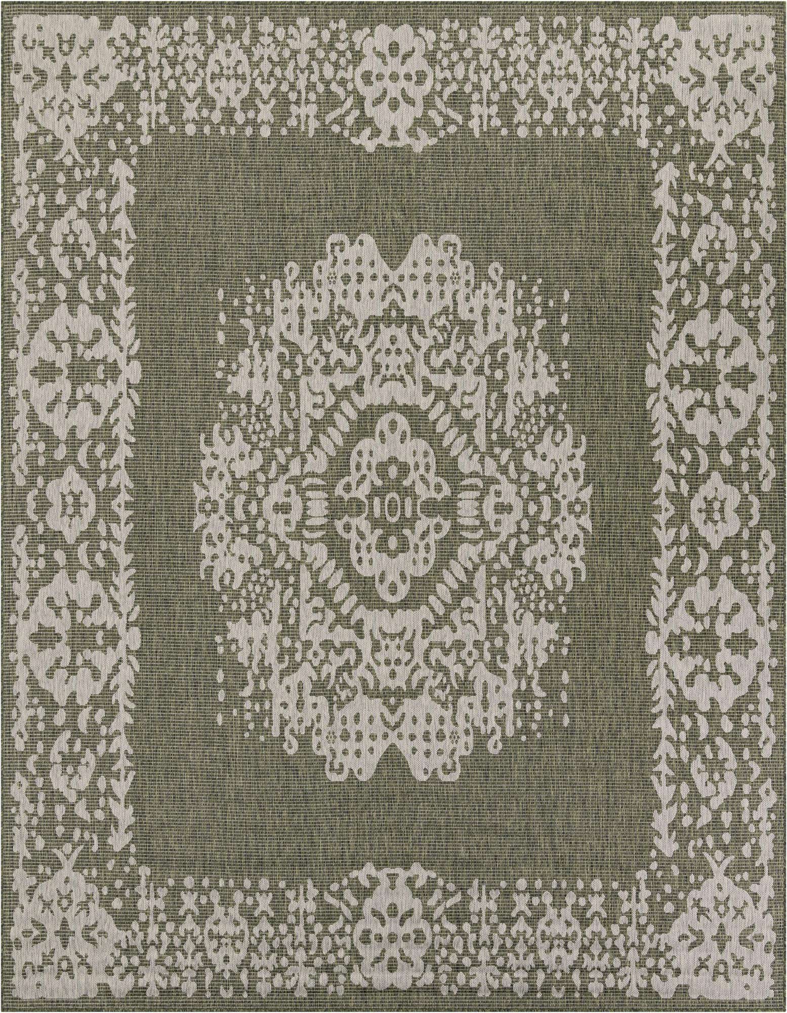 10' x 10' Easy-Clean Traditional Indoor / Outdoor Square Rug