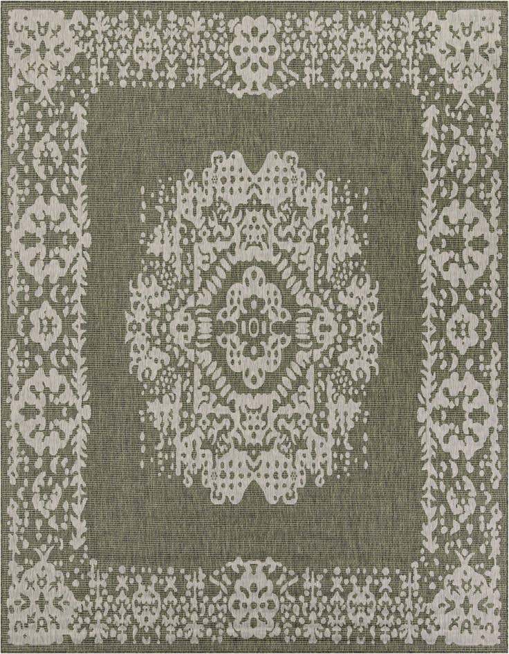 Detail image of 10' x 10' Easy-Clean Traditional Indoor / Outdoor Square Rug
