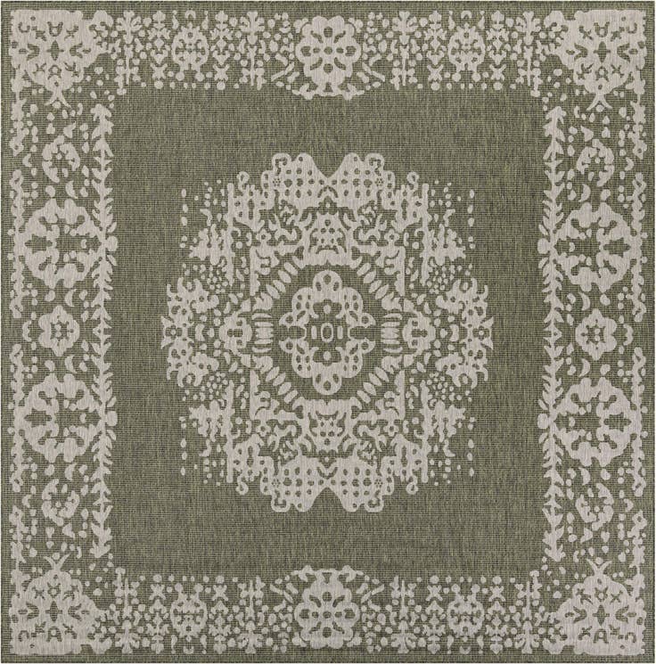 Detail image of 10' x 10' Easy-Clean Traditional Indoor / Outdoor Square Rug