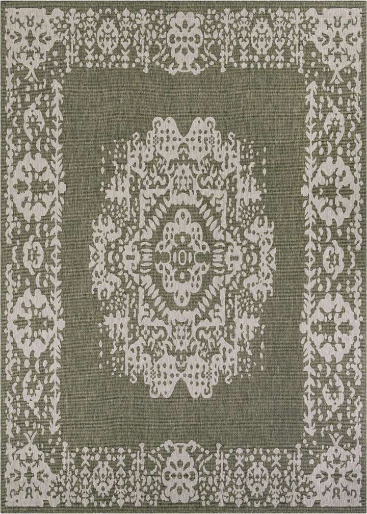 12' x 12' Easy-Clean Traditional Indoor / Outdoor Square Rug