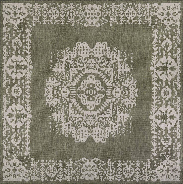 Detail image of 12' x 12' Easy-Clean Traditional Indoor / Outdoor Square Rug