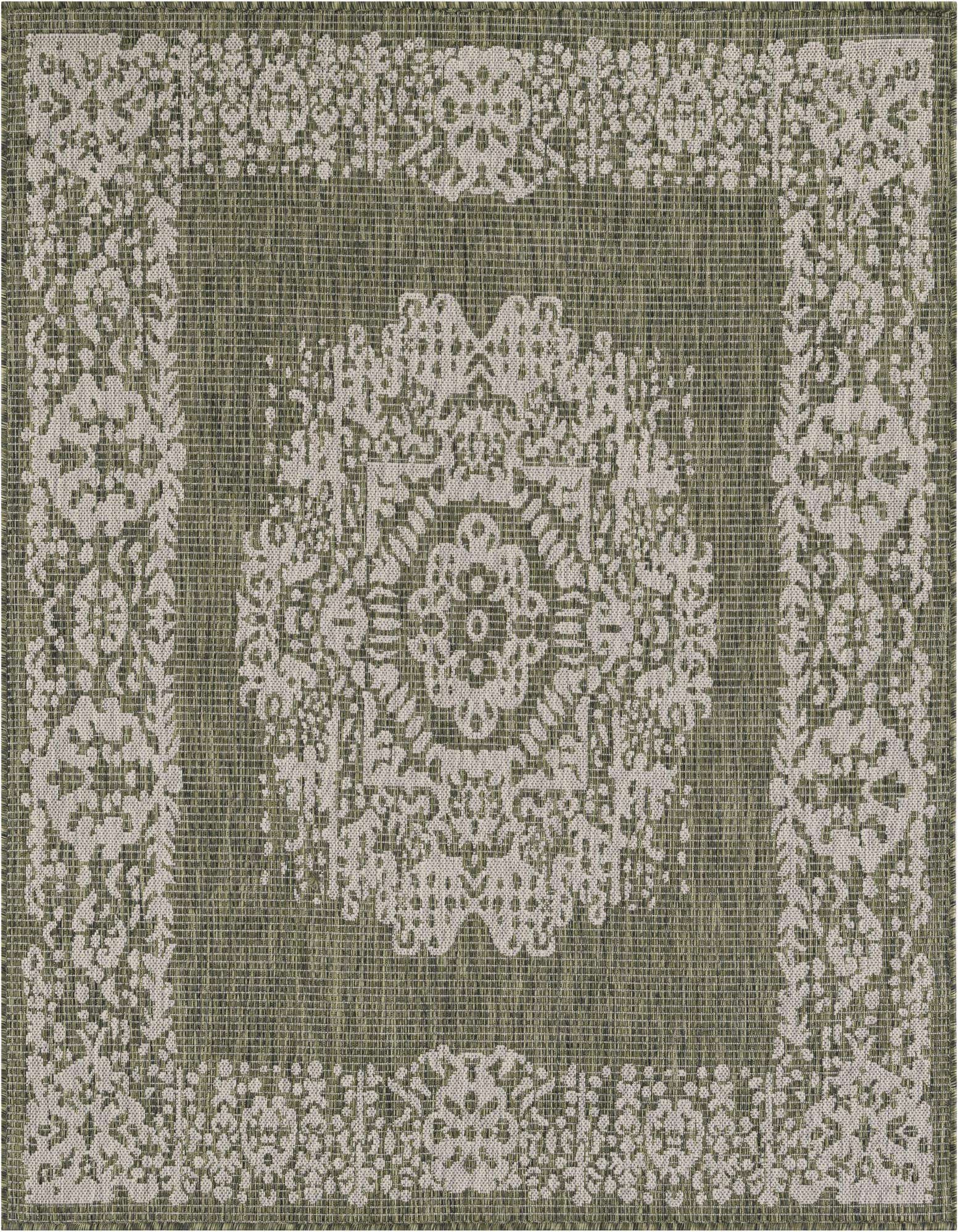 5' 3 x 5' 3 Easy-Clean Traditional Indoor / Outdoor Square Rug
