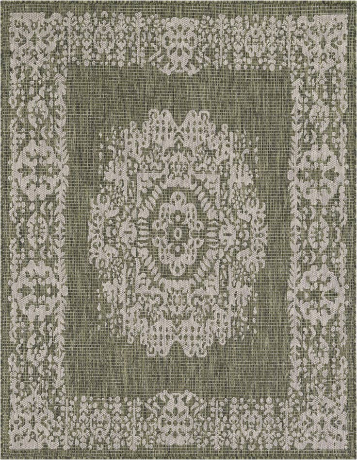 Detail image of 5' 3 x 5' 3 Easy-Clean Traditional Indoor / Outdoor Square Rug
