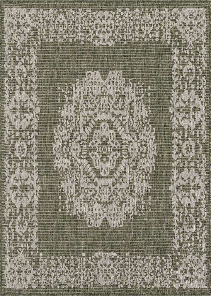 6' x 6' Easy-Clean Traditional Indoor / Outdoor Square Rug