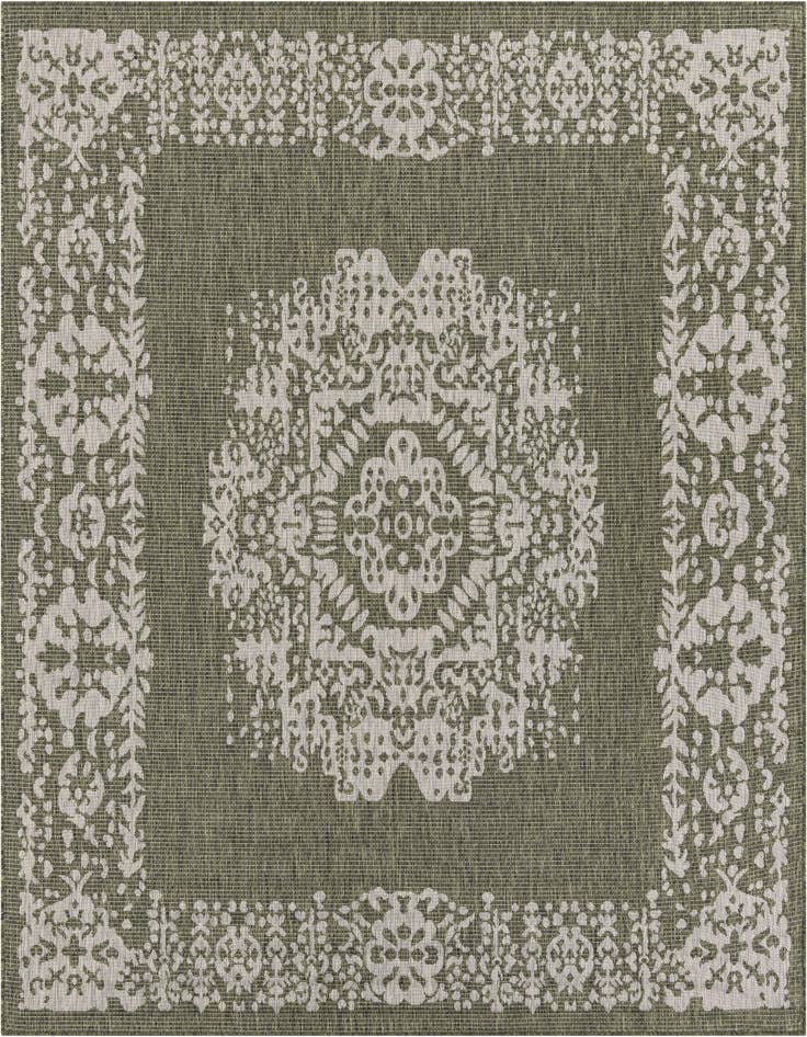 Detail image of 7' 10 x 7' 10 Easy-Clean Traditional Indoor / Outdoor Square Rug