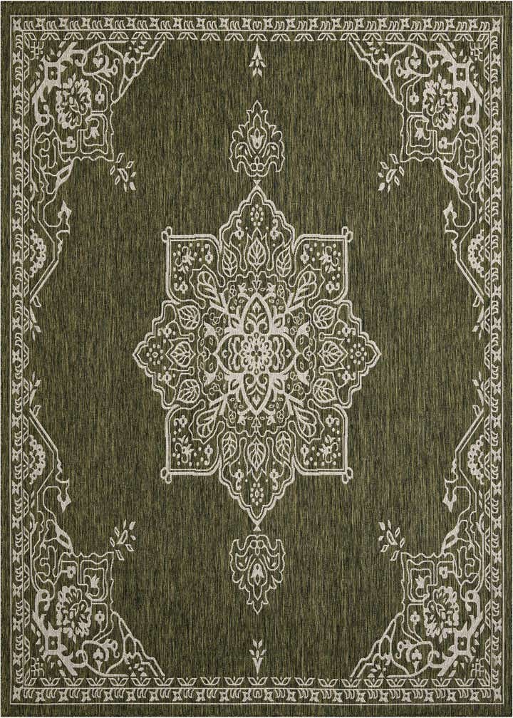 10' x 10' Easy-Clean Traditional Indoor / Outdoor Square Rug