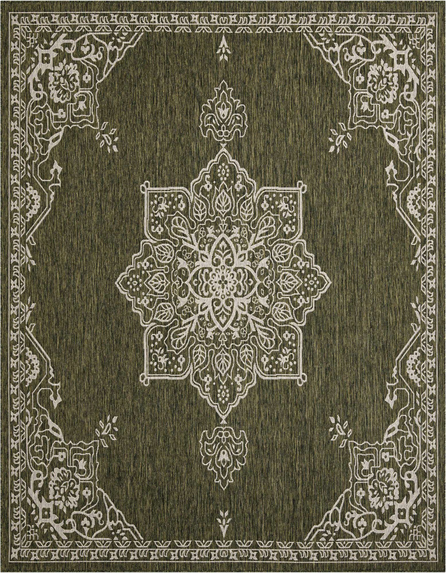 10' x 10' Easy-Clean Traditional Indoor / Outdoor Square Rug