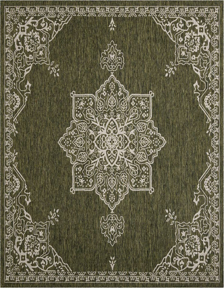 Detail image of 10' x 10' Easy-Clean Traditional Indoor / Outdoor Square Rug