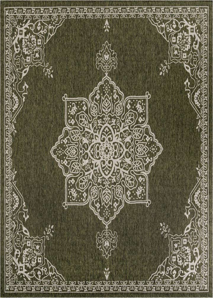 12' x 12' Easy-Clean Traditional Indoor / Outdoor Square Rug
