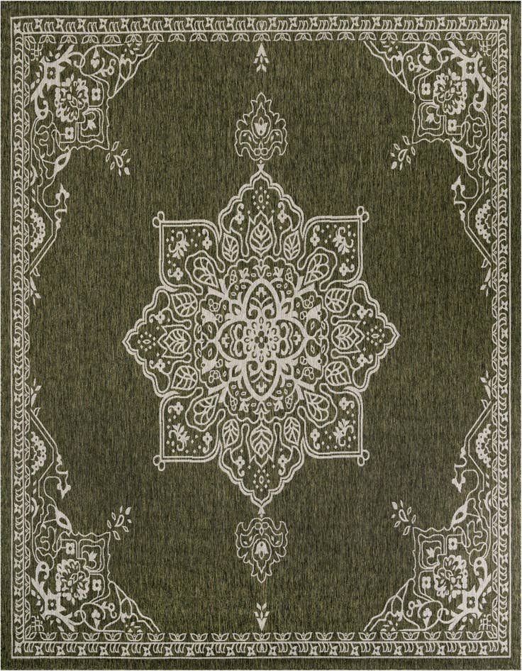 Detail image of 12' x 12' Easy-Clean Traditional Indoor / Outdoor Square Rug