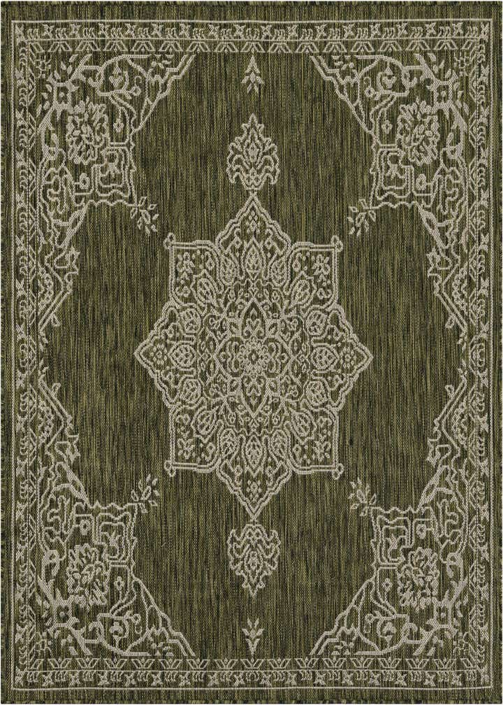 5' 3 x 5' 3 Easy-Clean Traditional Indoor / Outdoor Square Rug