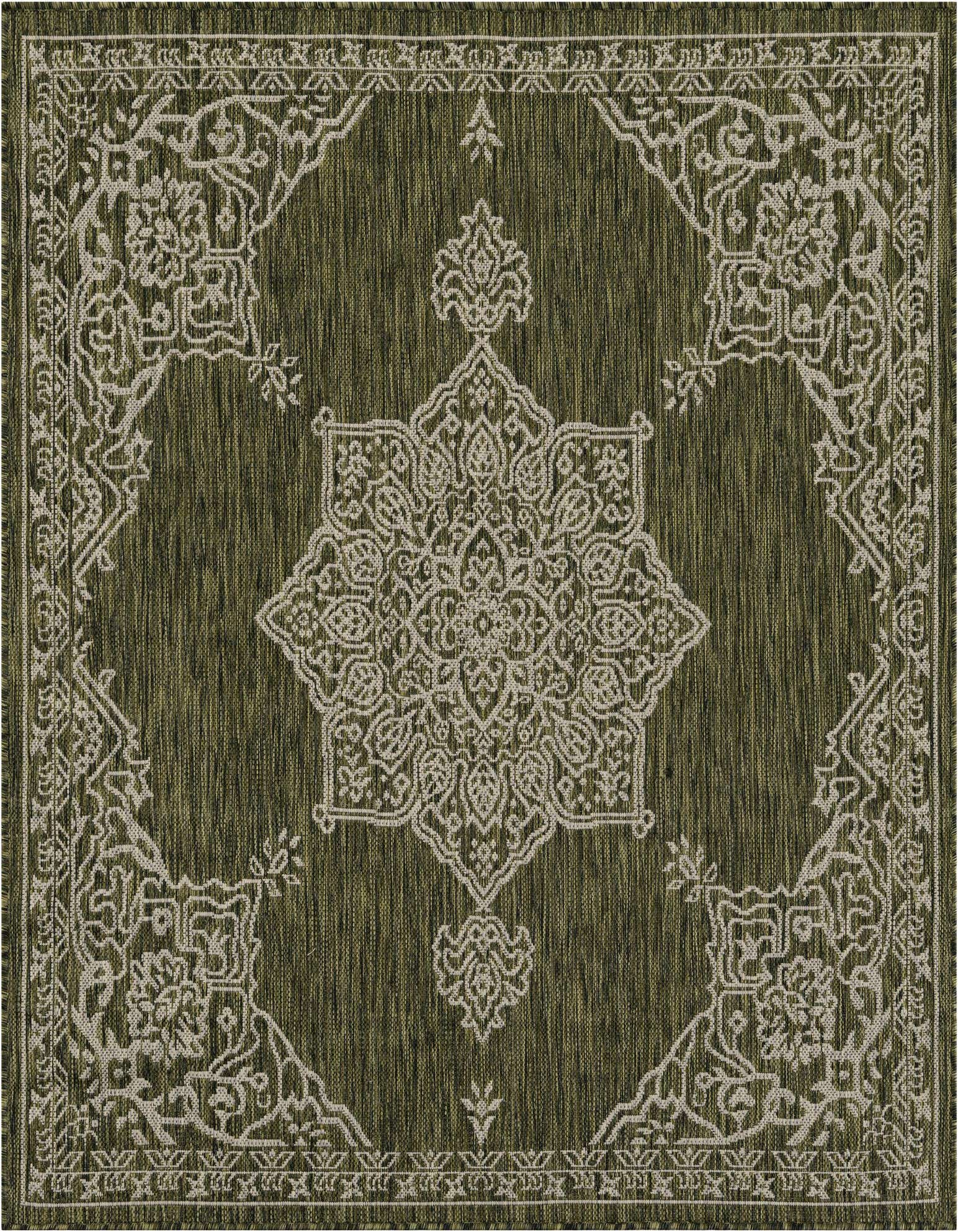5' 3 x 5' 3 Easy-Clean Traditional Indoor / Outdoor Square Rug