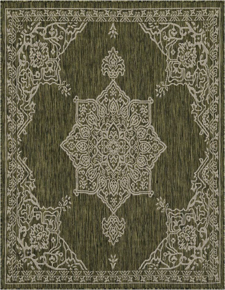 Detail image of 5' 3 x 5' 3 Easy-Clean Traditional Indoor / Outdoor Square Rug