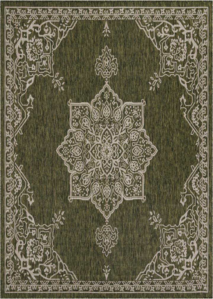 7' 10 x 7' 10 Easy-Clean Traditional Indoor / Outdoor Square Rug