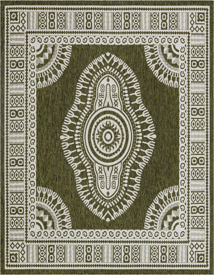 Detail image of 10' x 10' Easy-Clean Traditional Indoor / Outdoor Square Rug