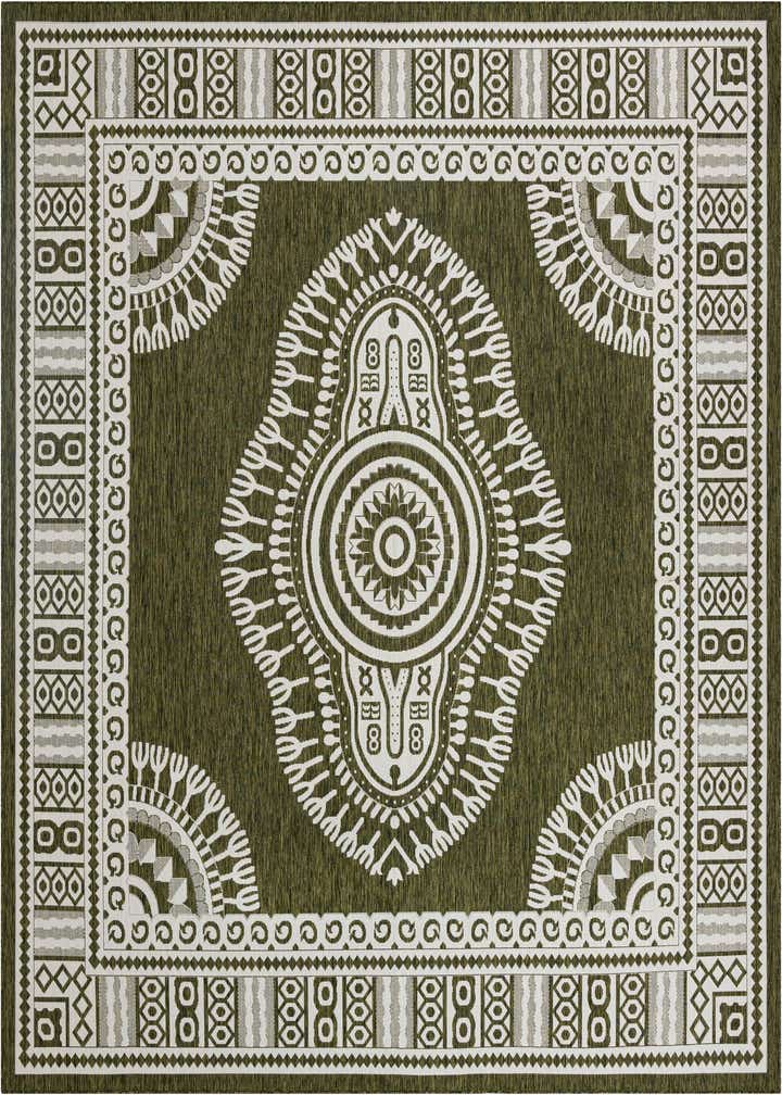 12' x 12' Easy-Clean Traditional Indoor / Outdoor Square Rug
