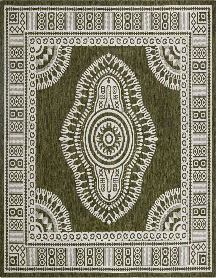 Detail image of 12' x 12' Easy-Clean Traditional Indoor / Outdoor Square Rug