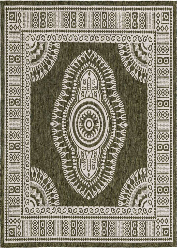 7' 10 x 7' 10 Easy-Clean Traditional Indoor / Outdoor Square Rug