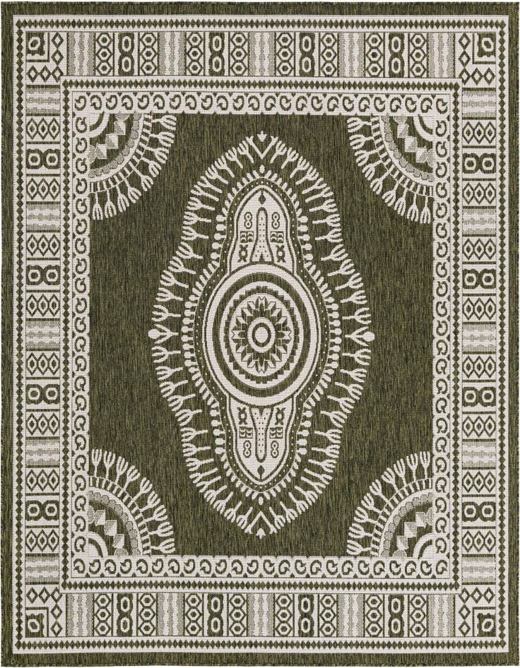 Detail image of 7' 10 x 7' 10 Easy-Clean Traditional Indoor / Outdoor Square Rug