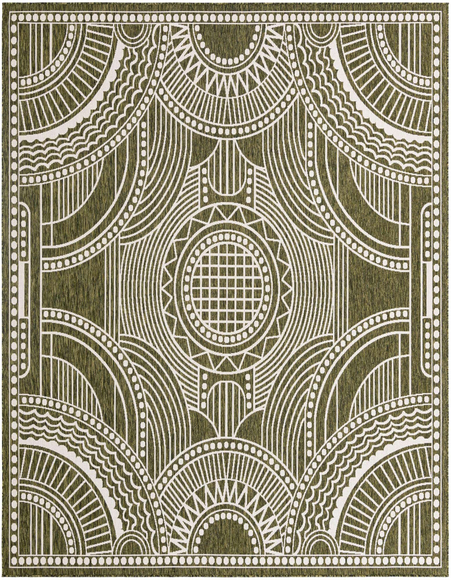 10' x 10' Easy-Clean Traditional Indoor / Outdoor Square Rug