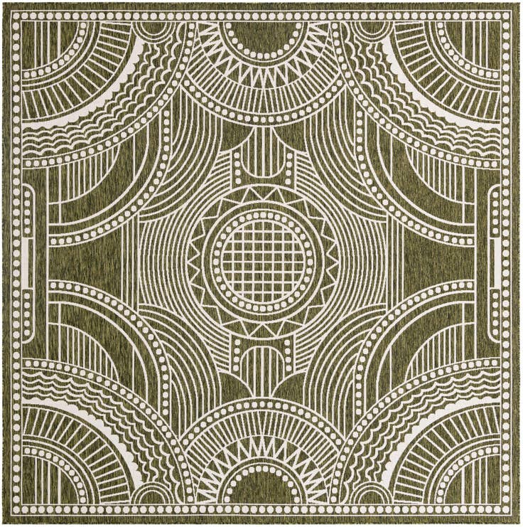 Detail image of 10' x 10' Easy-Clean Traditional Indoor / Outdoor Square Rug