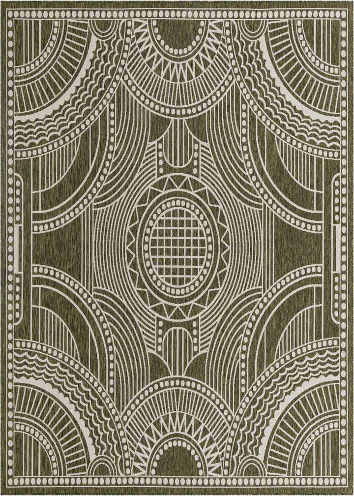 12' x 12' Easy-Clean Traditional Indoor / Outdoor Square Rug