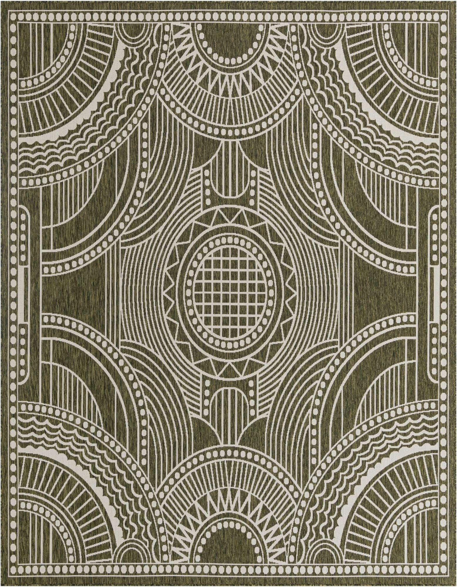 12' x 12' Easy-Clean Traditional Indoor / Outdoor Square Rug