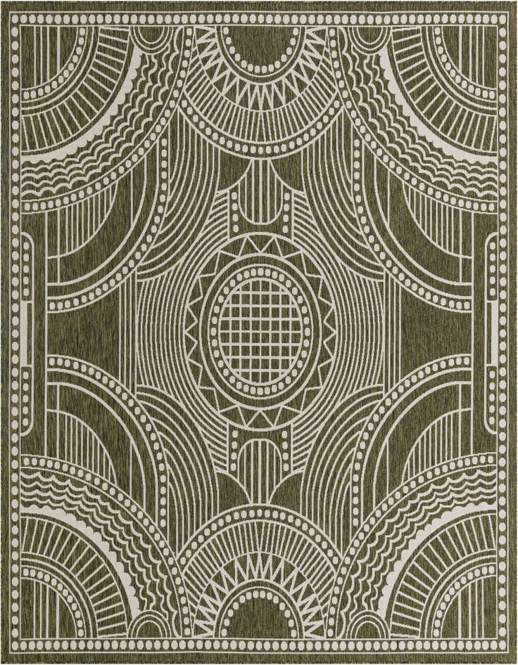 Detail image of 12' x 12' Easy-Clean Traditional Indoor / Outdoor Square Rug
