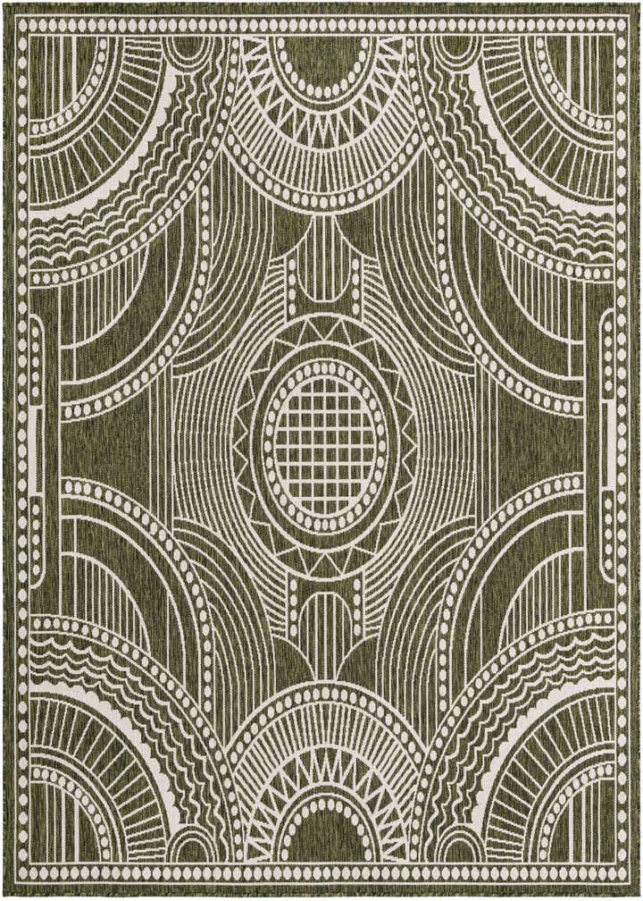 7' 10 x 7' 10 Easy-Clean Traditional Indoor / Outdoor Square Rug
