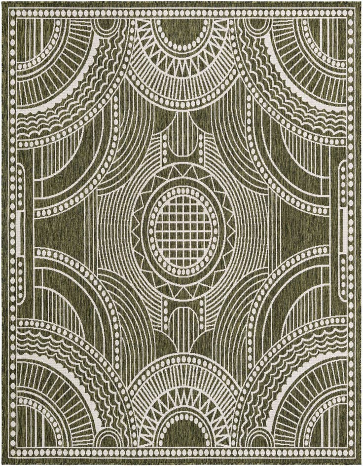 Detail image of 7' 10 x 7' 10 Easy-Clean Traditional Indoor / Outdoor Square Rug