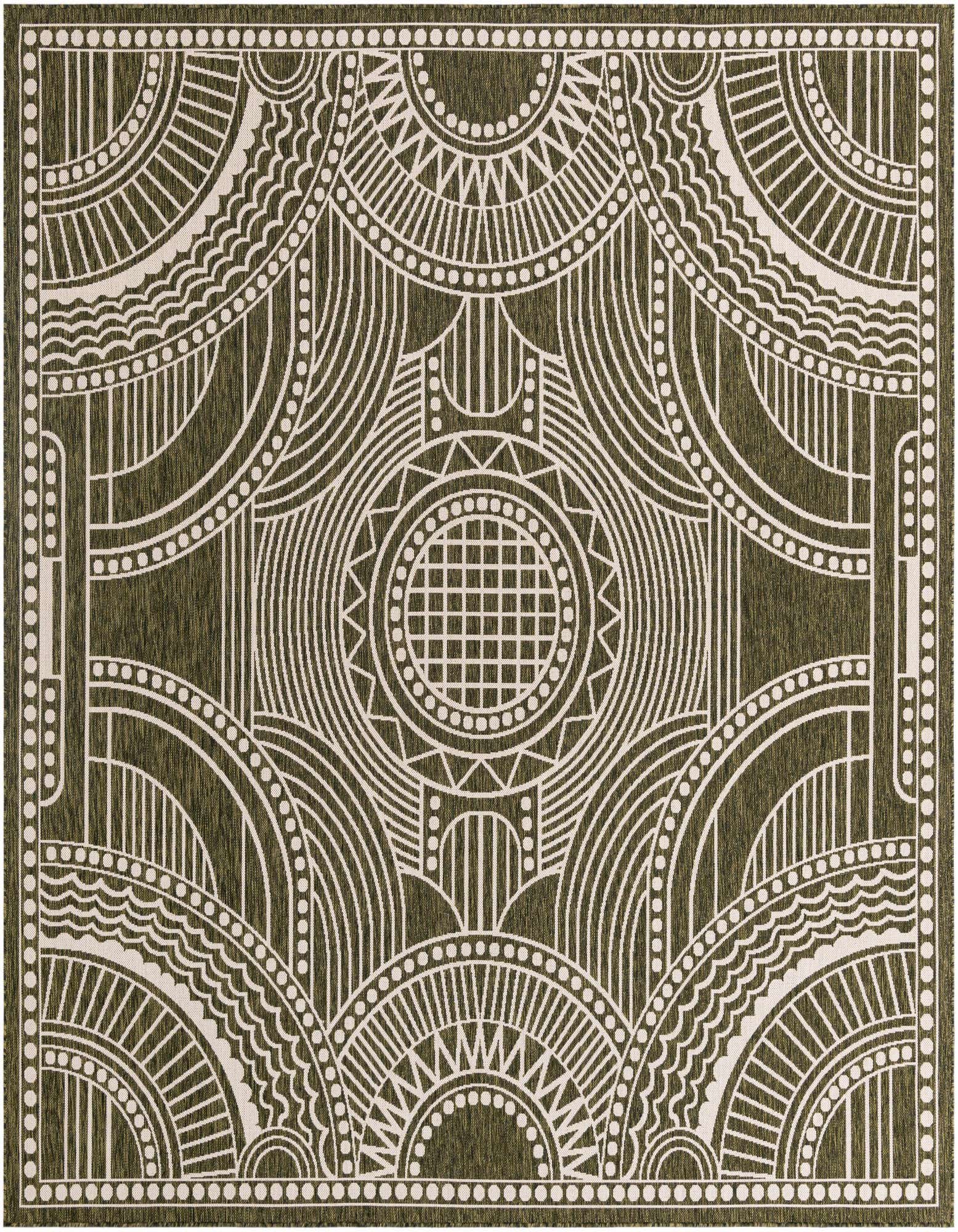 13' x 13' Easy-Clean Traditional Indoor / Outdoor Square Rug