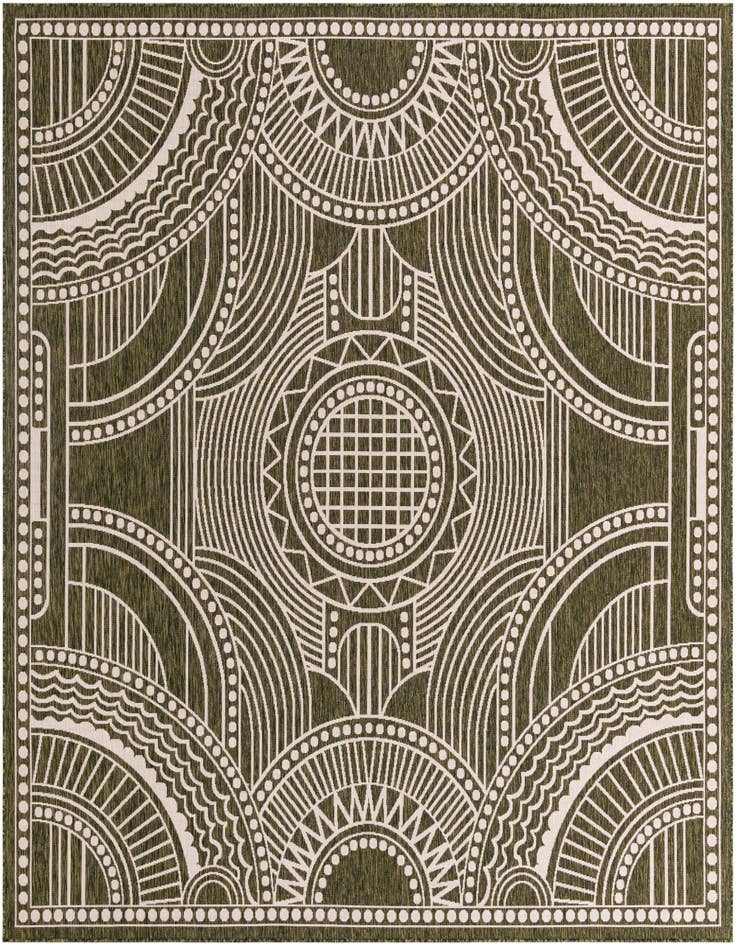 Detail image of 13' x 13' Easy-Clean Traditional Indoor / Outdoor Square Rug