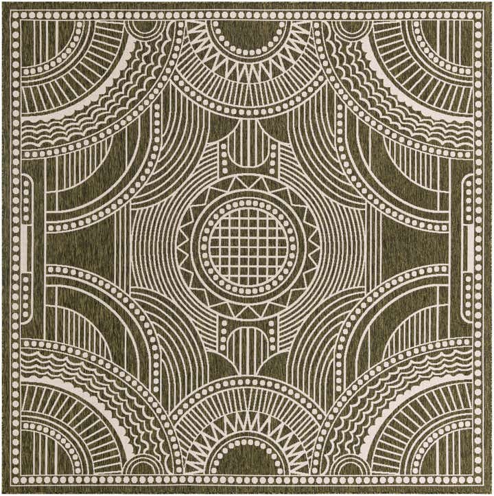 13' x 13' Easy-Clean Traditional Indoor / Outdoor Square Rug