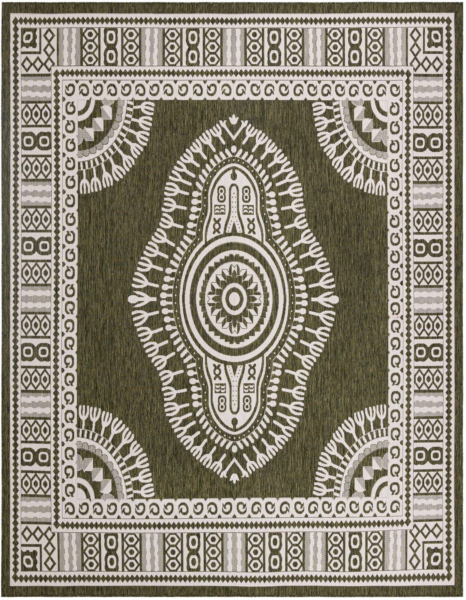 13' x 13' Easy-Clean Traditional Indoor / Outdoor Square Rug