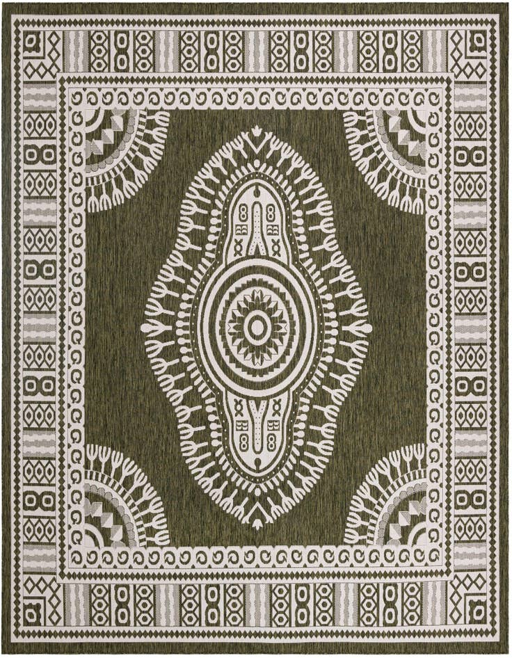 Detail image of 13' x 13' Easy-Clean Traditional Indoor / Outdoor Square Rug