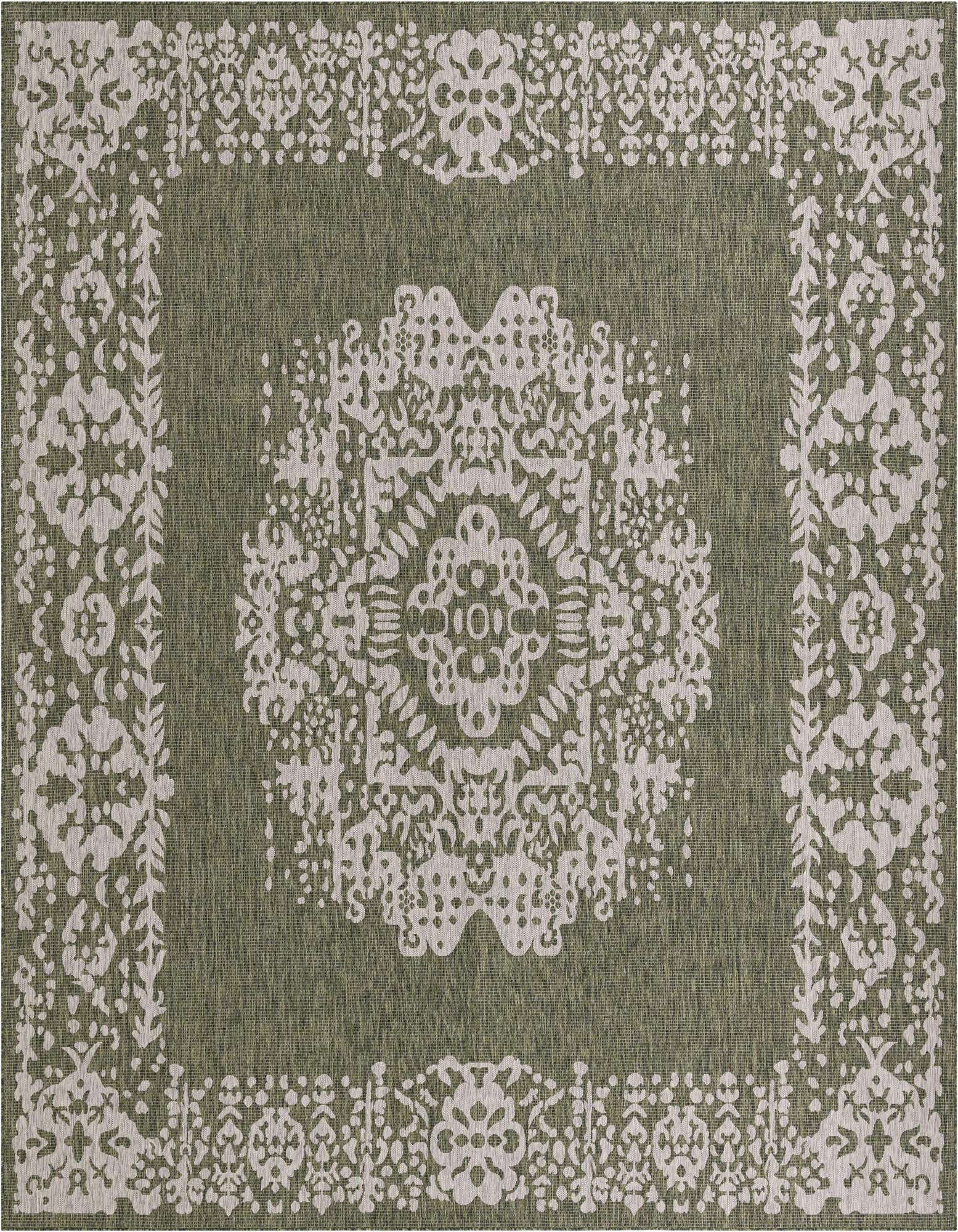 13' x 13' Easy-Clean Traditional Indoor / Outdoor Square Rug