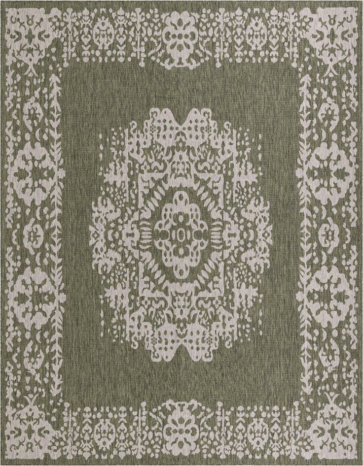Detail image of 13' x 13' Easy-Clean Traditional Indoor / Outdoor Square Rug
