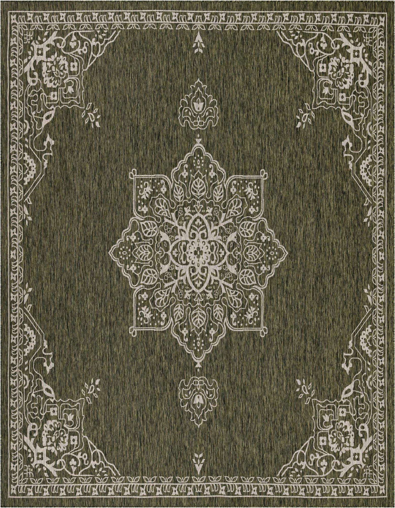 13' x 13' Easy-Clean Traditional Indoor / Outdoor Square Rug