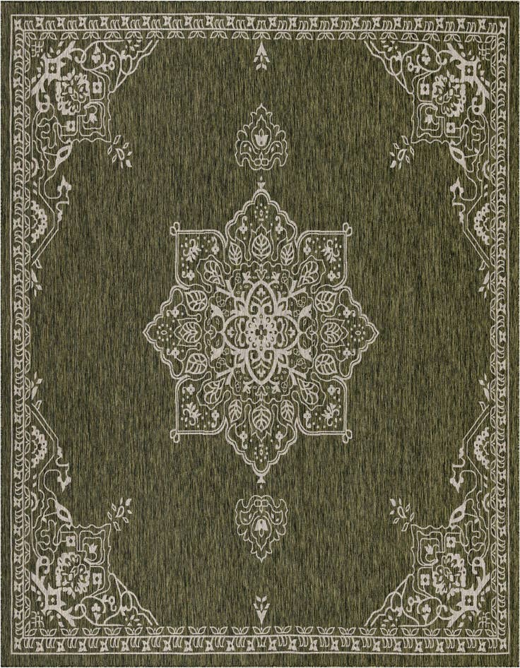 Detail image of 13' x 13' Easy-Clean Traditional Indoor / Outdoor Square Rug
