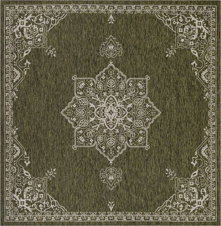 13' x 13' Easy-Clean Traditional Indoor / Outdoor Square Rug
