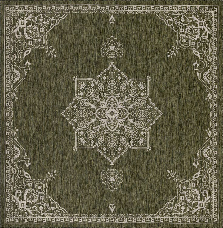 Detail image of 13' x 13' Easy-Clean Traditional Indoor / Outdoor Square Rug