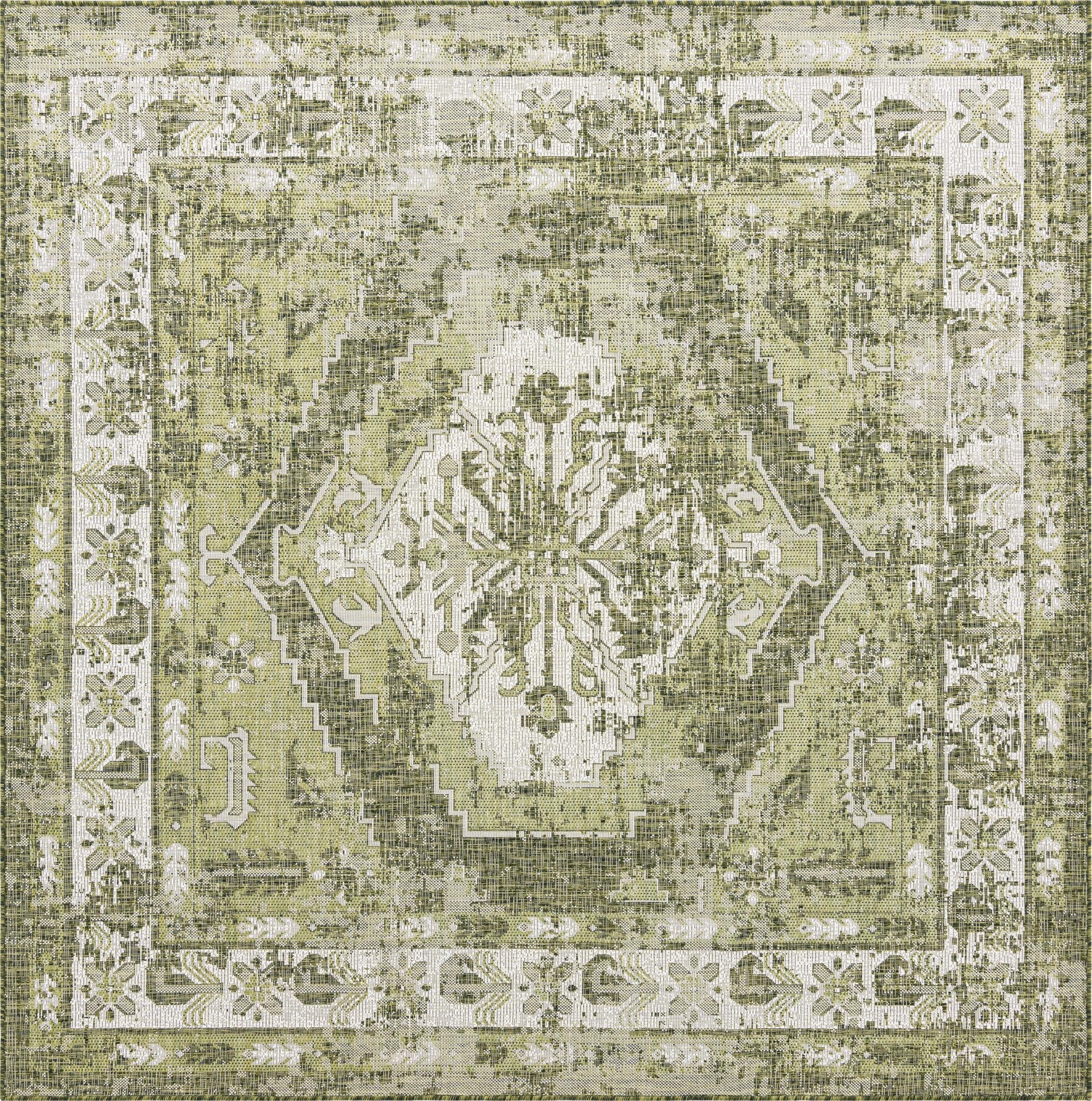Primary image 7' 10 x 7' 10  Washable Traditional Indoor / Outdoor Square Rug