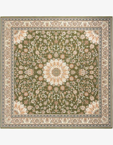 10' x 10' Easy-Clean Traditional Indoor / Outdoor Square Rug