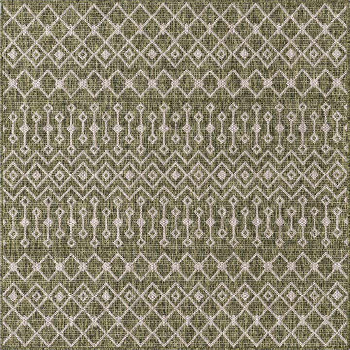 5' 3 x 5' 3 Easy-Clean Trellis Indoor / Outdoor Square Rug