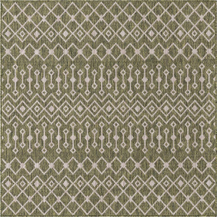 Detail image of 5' 3 x 5' 3 Easy-Clean Trellis Indoor / Outdoor Square Rug